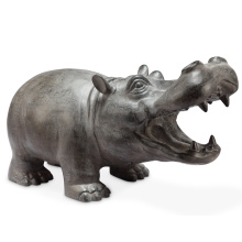 hipopótamo de bronze em miniatura